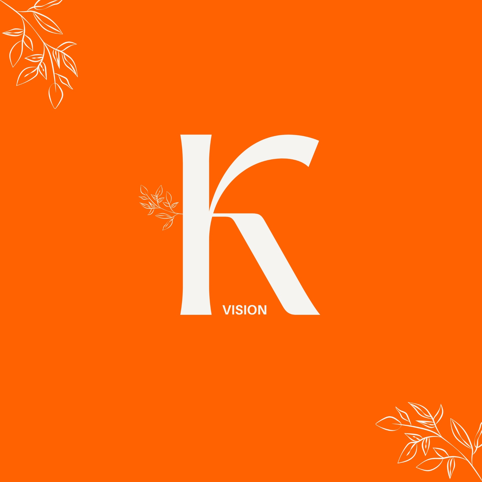 Monogramme K blanc de KNAE Vision sur fond orange